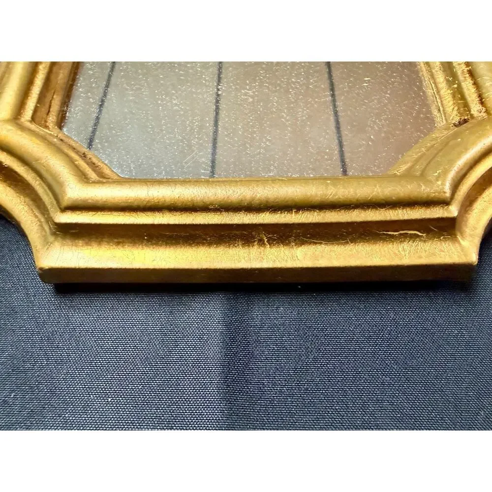 Pair Vintage Bassett Mirror Co Gold Arched Wall Mirrors Hollywood Regency 1970s